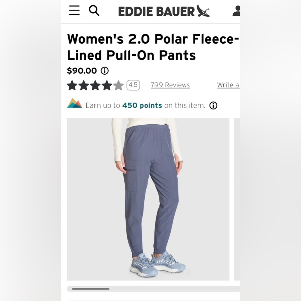 Eddie Bauer fleece lined joggers